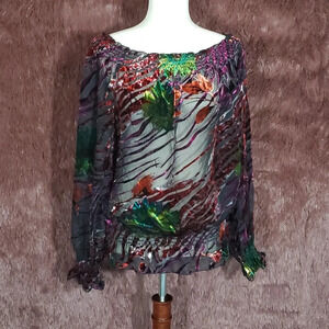 Nvgard Sheer Floral Blouse